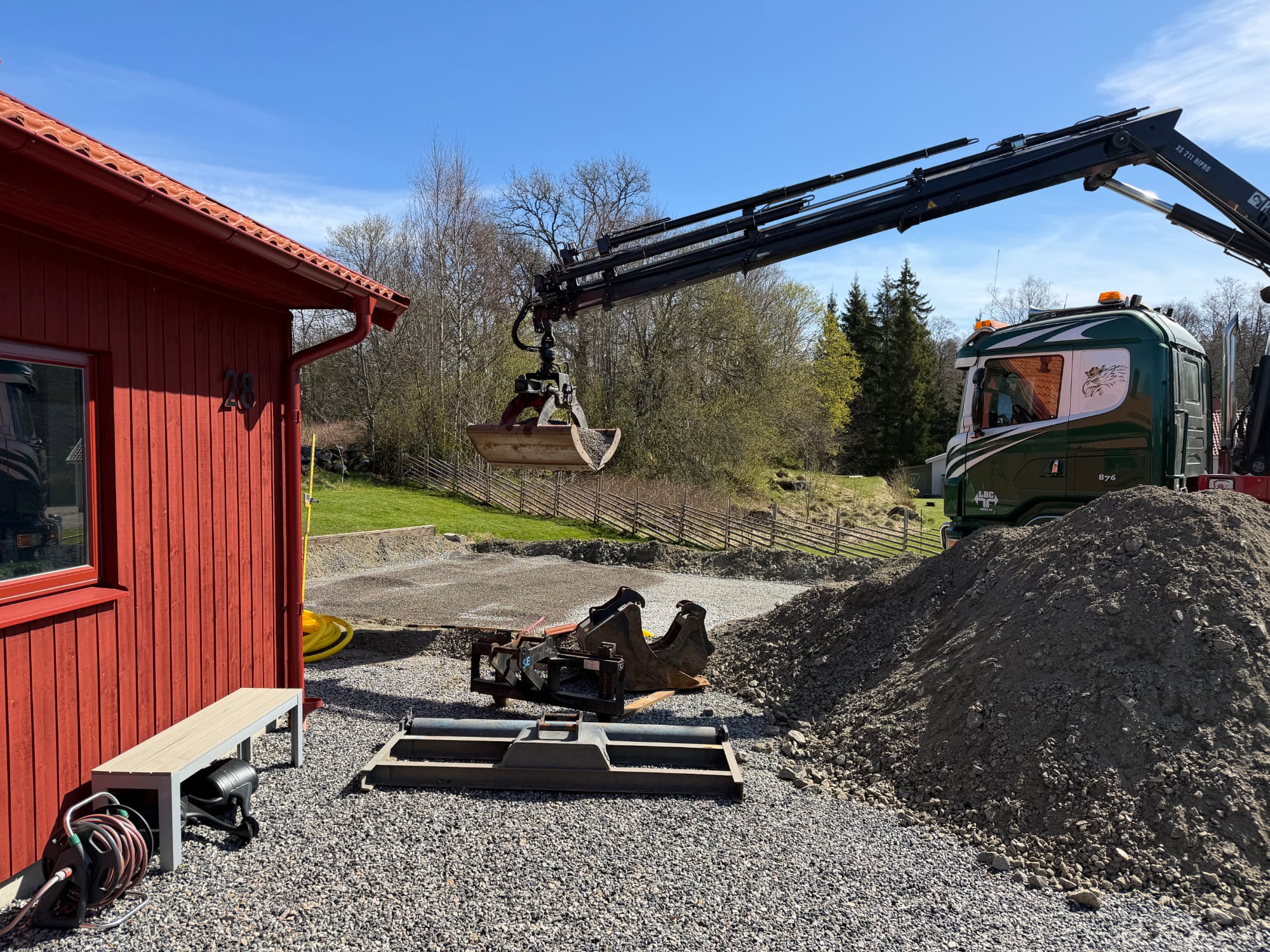 Flis för grund för garage