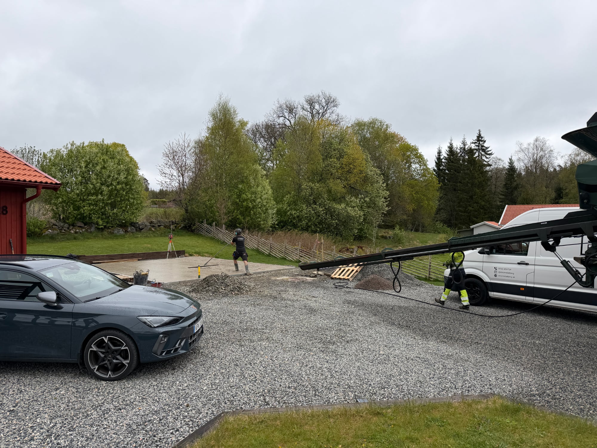 Gjutning av platta för garage