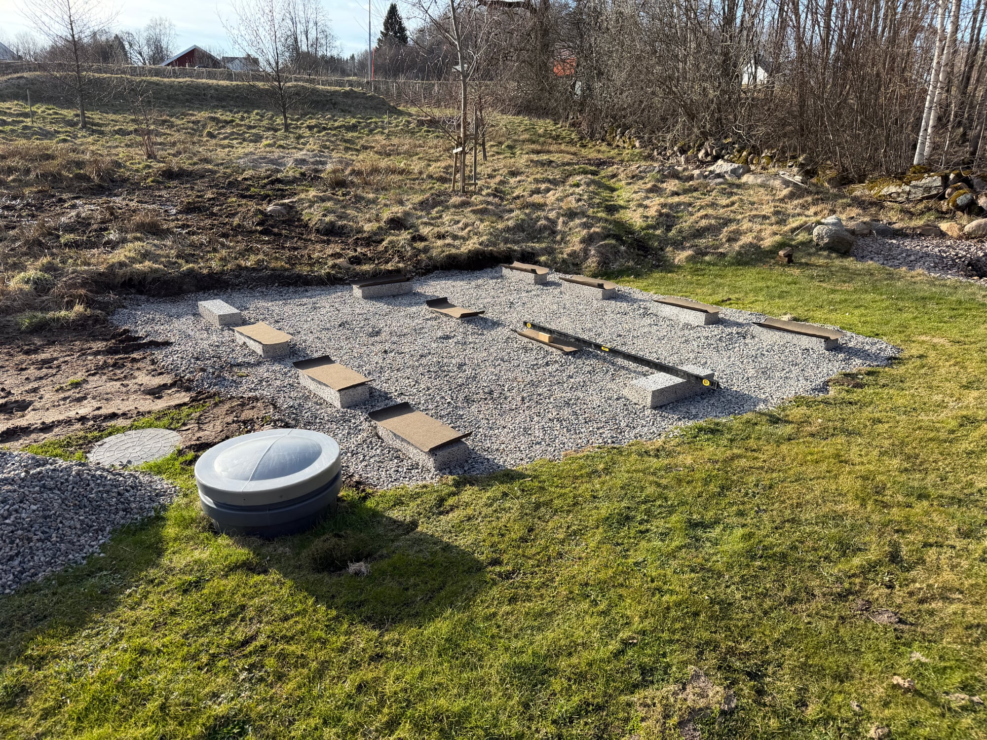 Markarbete färdigt för förråd
