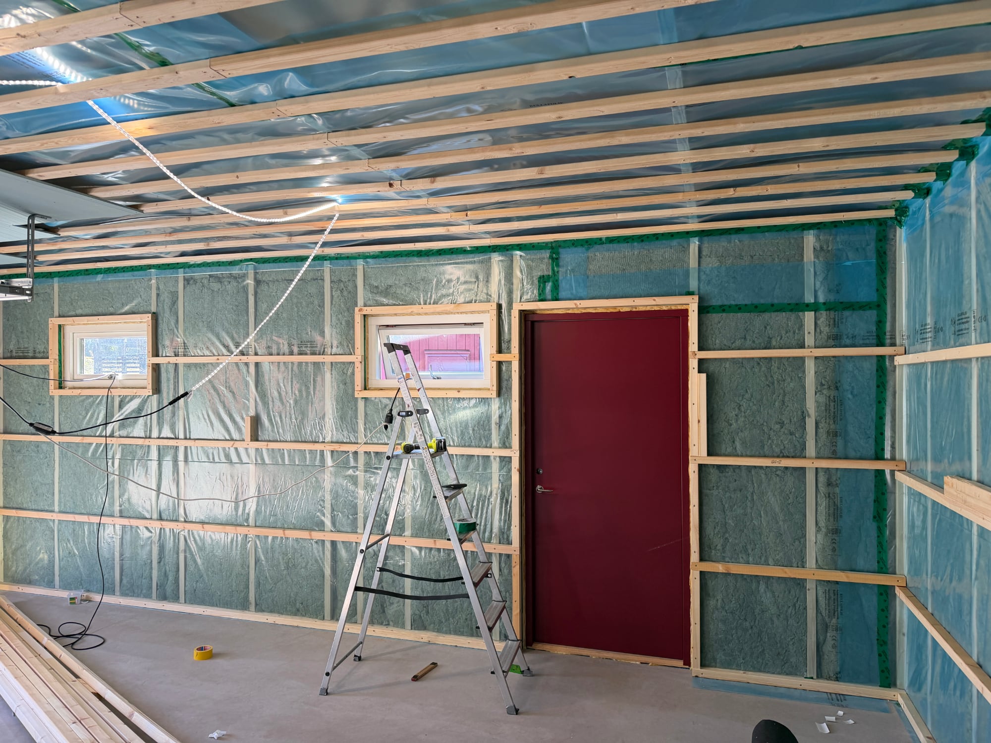 Plastning, isolering av garage